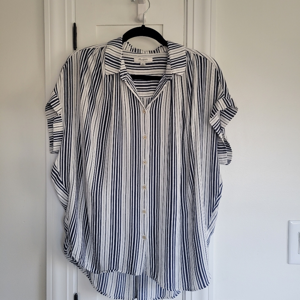 Madewell Central Drapey Shirt in Fairborn Stripe